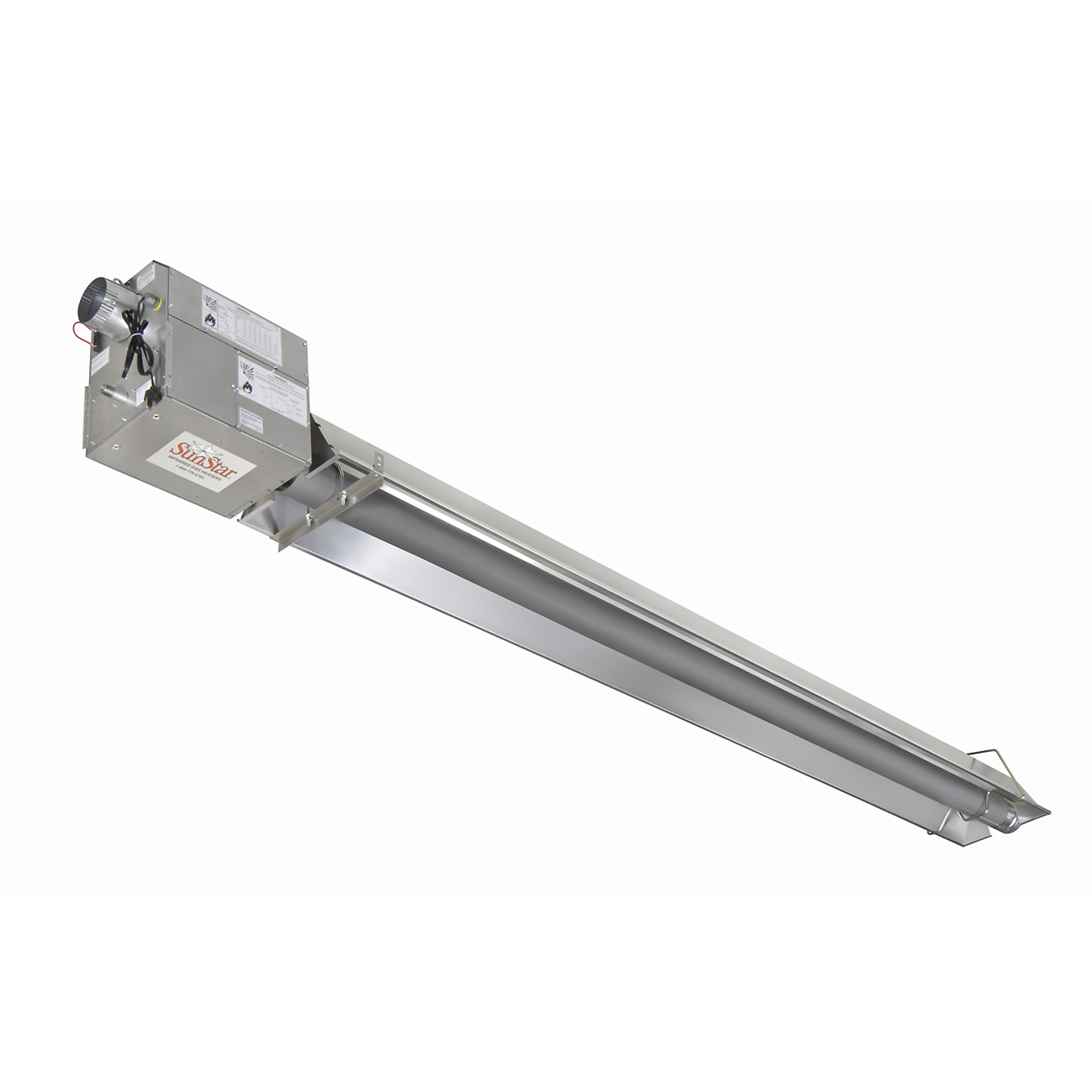 SunStar, Straight Positive Pressure Infrared Tube Heater, Fuel Type Propane, Heat Output 150000 Btu/hour, Heat Type Infrared, Model# SPS150-40-L5